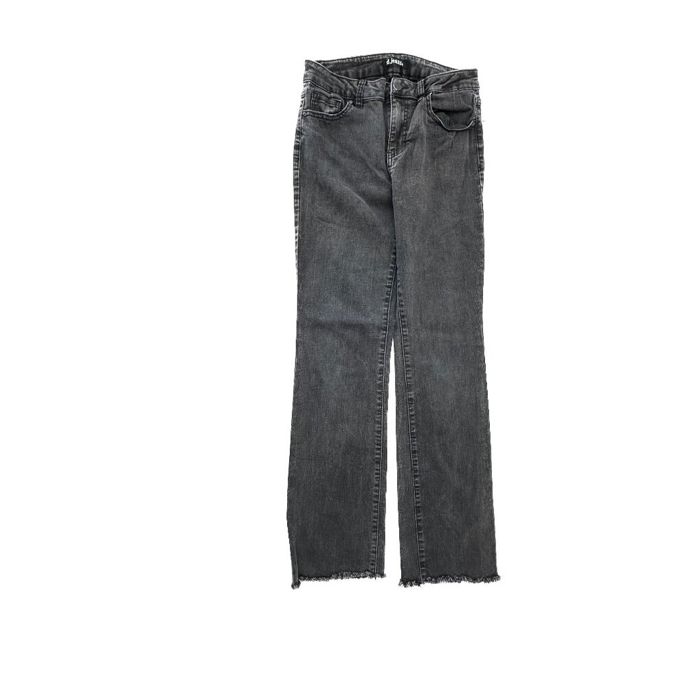 D. Jeans Straight Leg Jeans Women 6 Black Raw Hem Denim‎ 14716